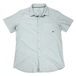 Free Fly Short Sleeve Sullivan's Button Up Shirt Bamboo Chambray Mint Mens Size